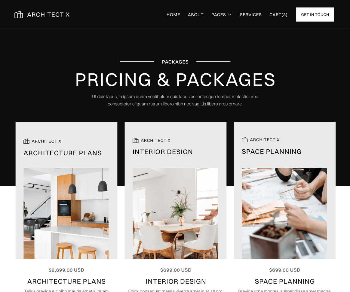 Shop - Architect X Webflow Template