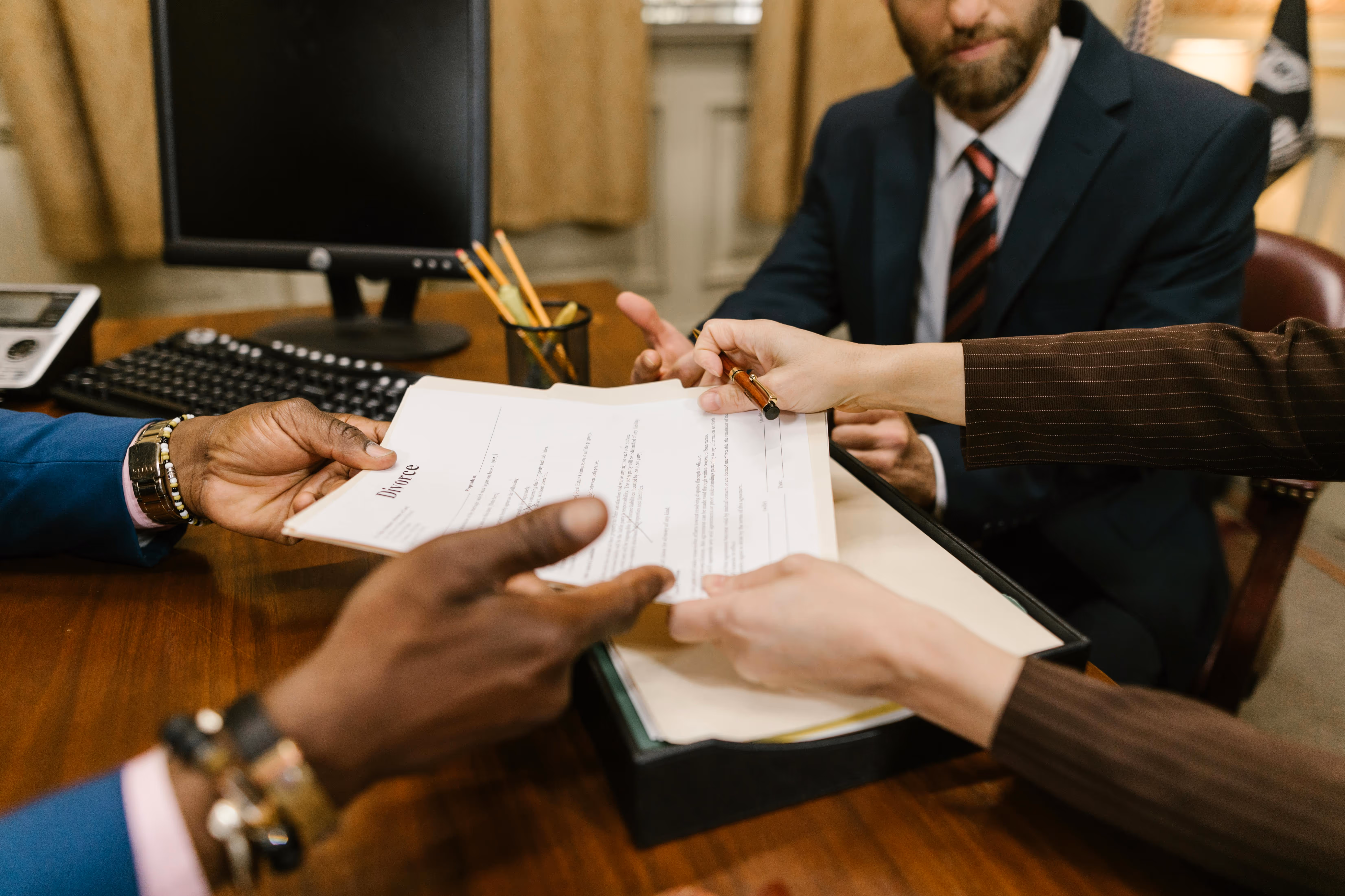 Family discussing estate planning