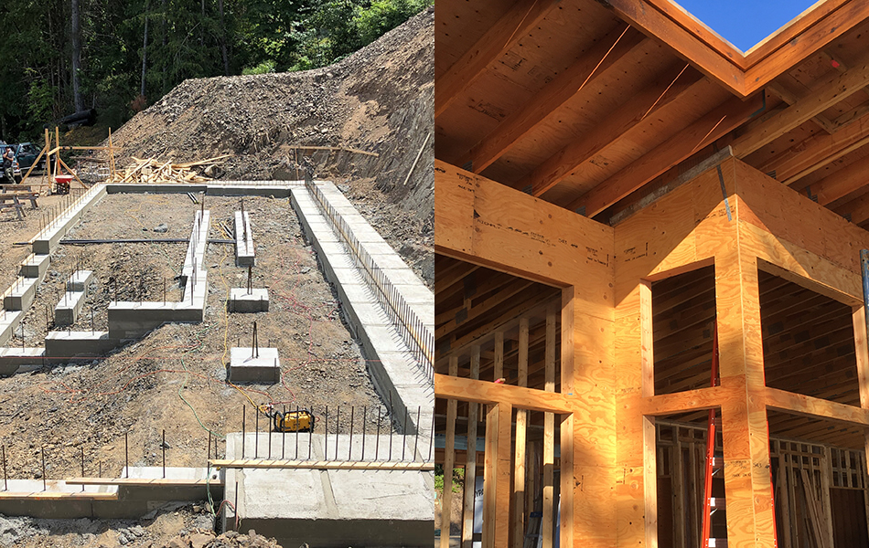 building foundation and frame