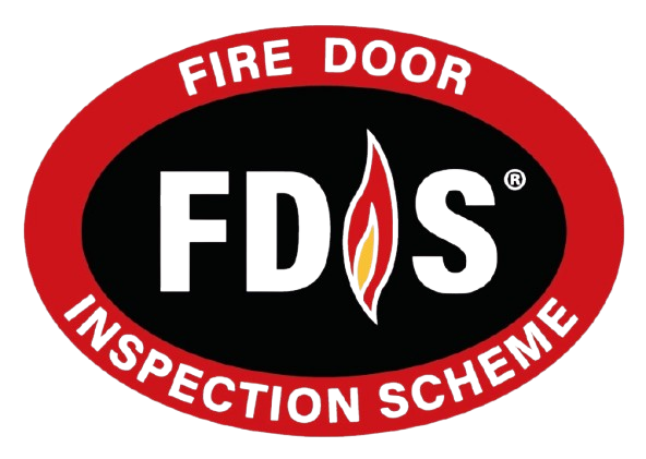 FDIS logo with a flame symbol, encircled by the words 'FIRE DOOR INSPECTION SCHEME' in red and black.