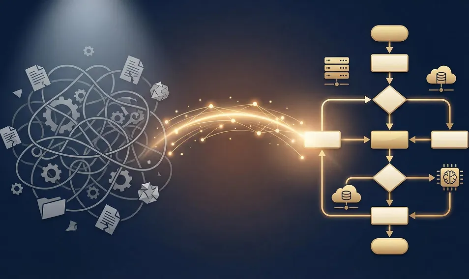 Business transformation from manual chaos to AI-optimized systems