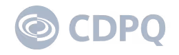 CDPQ logo with stylized circular design to the left of the letters CDPQ.