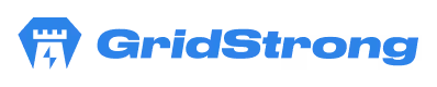 GridStrong logo with stylized blue text and emblem.