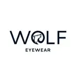 WOLF Eyewear logo with stylized wolf head inside the letter O.