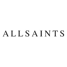 ALLSAINTS brand name in black uppercase serif font on white background.