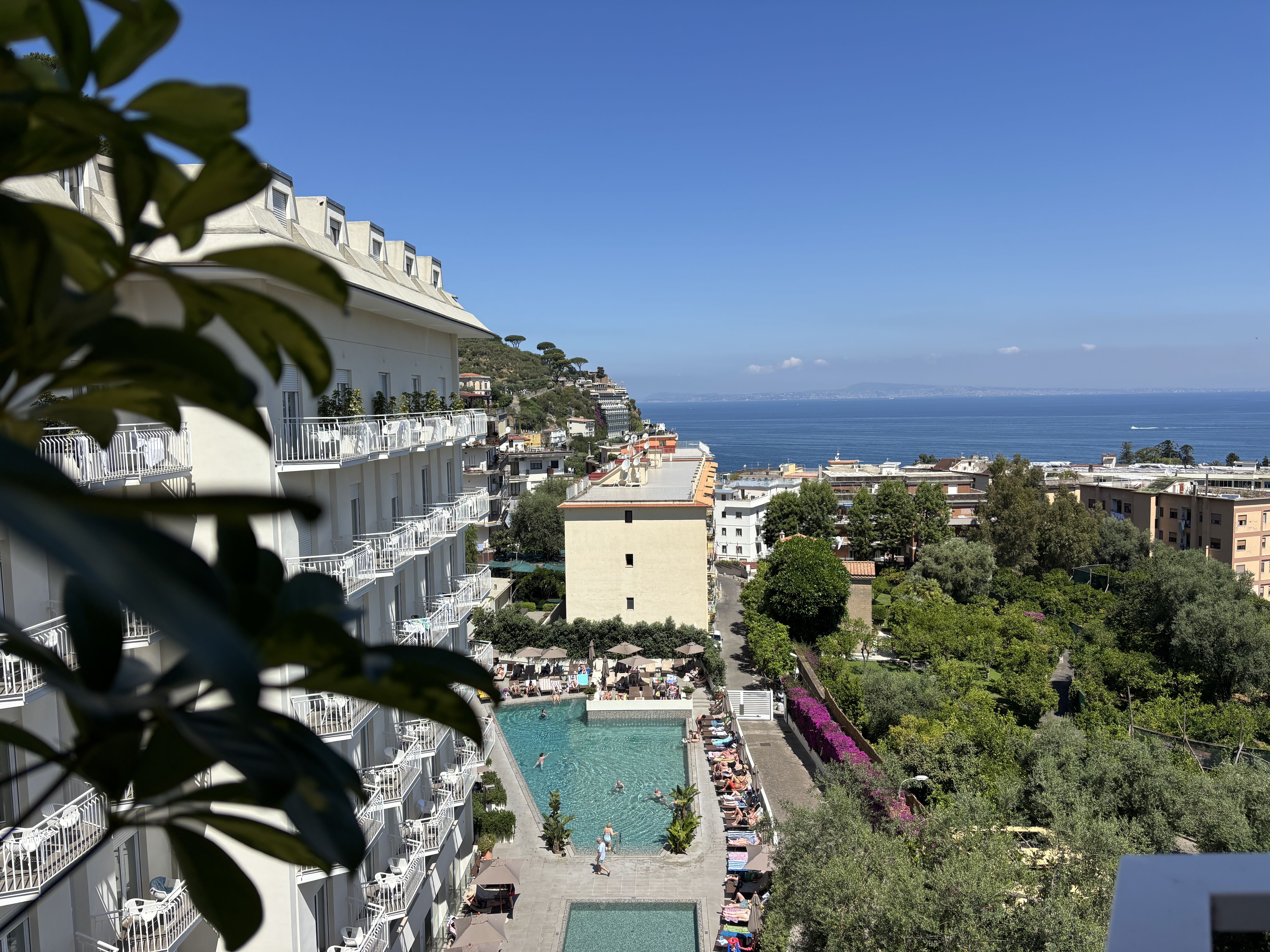 Swimming pool with panoramic views of the Bay of Naples at Hotel Conca Park in Sorrento