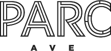 Text logo displaying 'PARC AVE' in uppercase letters with a modern, outlined font style.