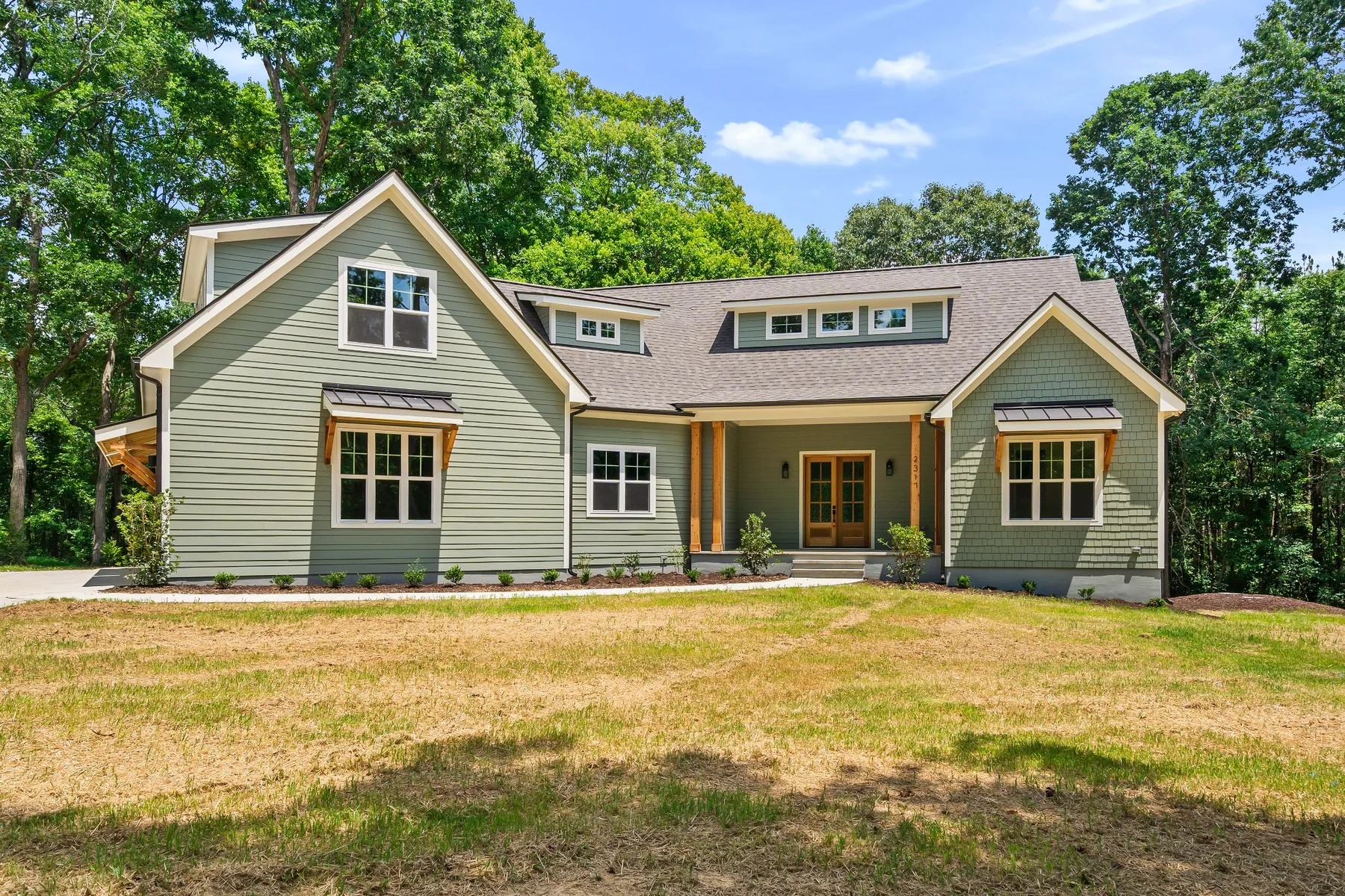 Custom home exterior photographed in Apex, North Carolina