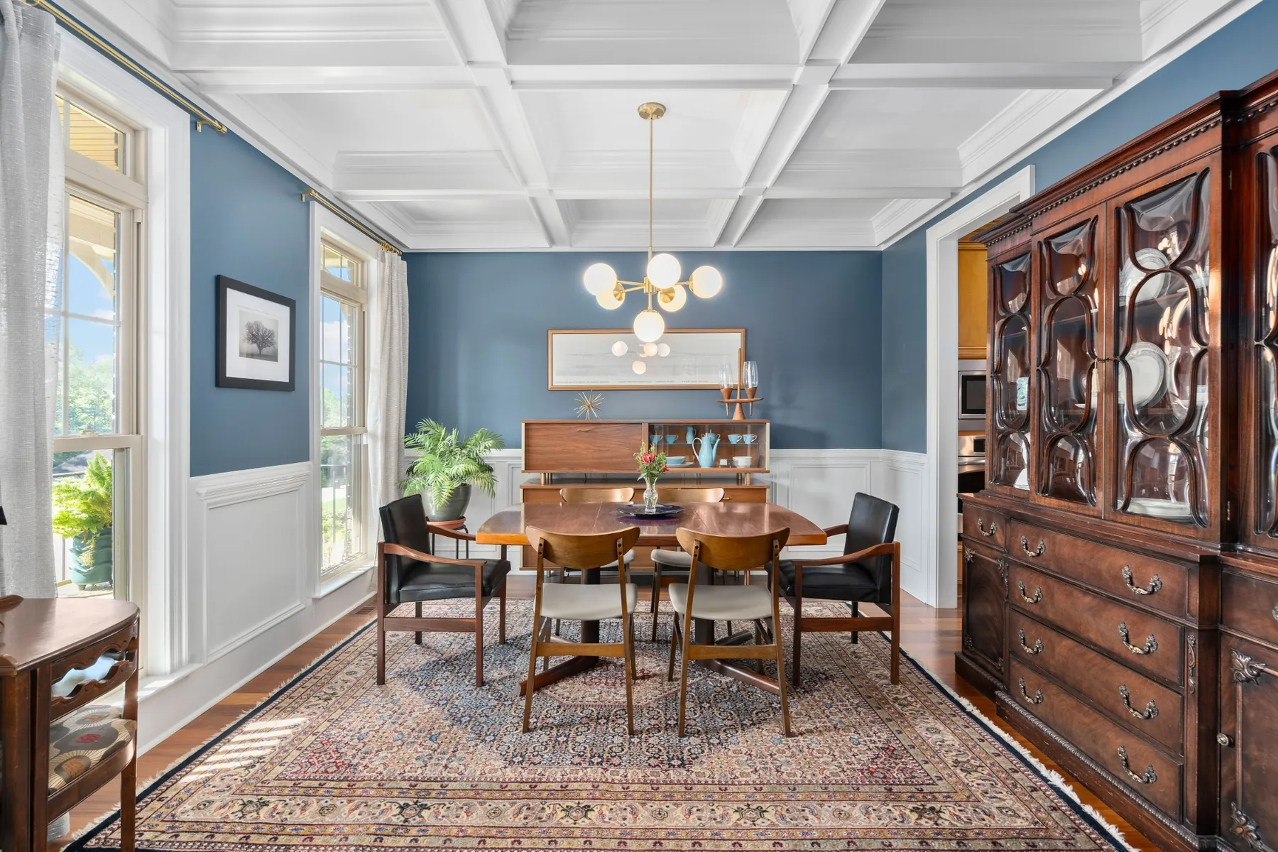 Dining room interior photographed in a Clayton, North Carolina home