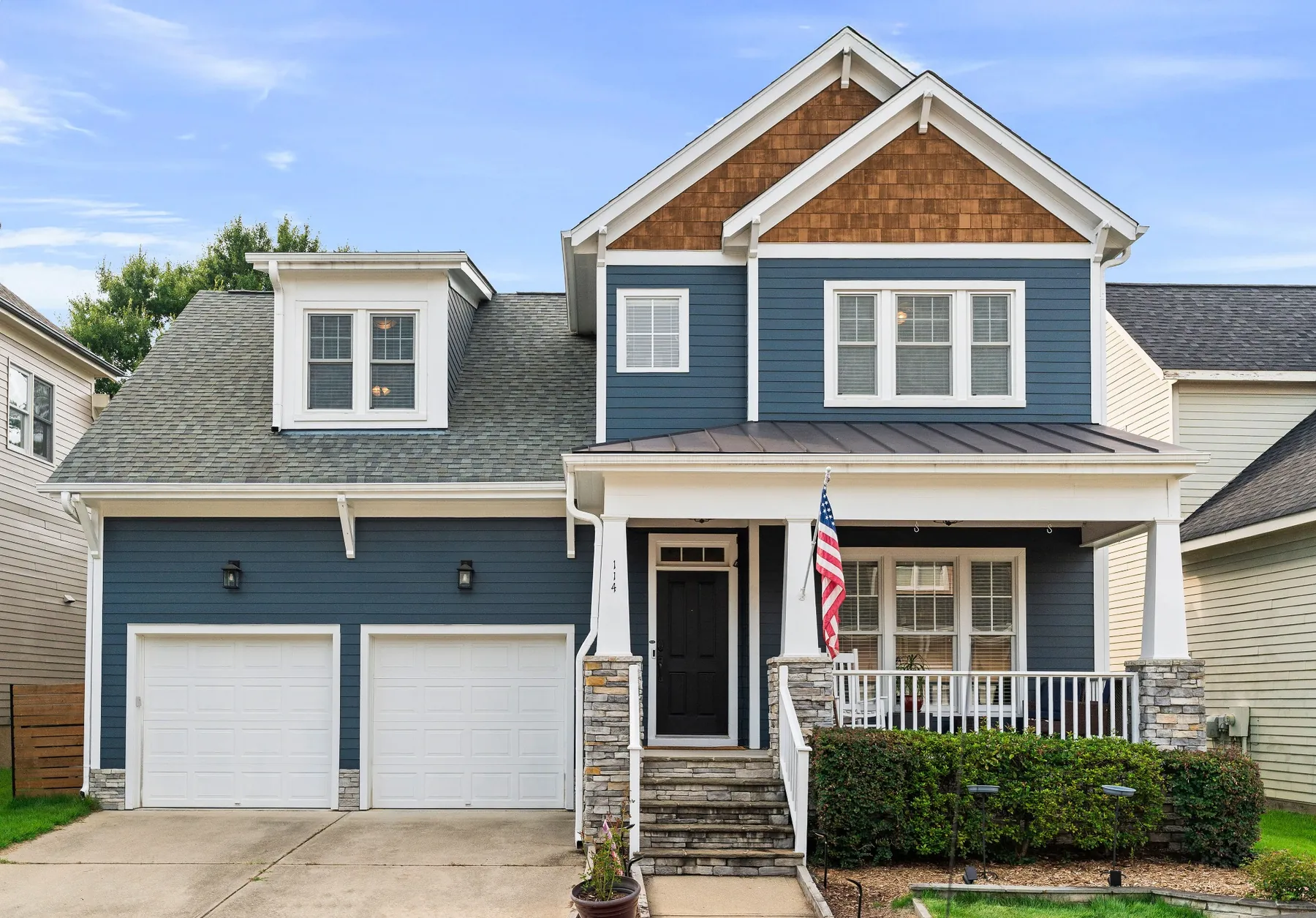 Blue home exterior in Knightdale, NC