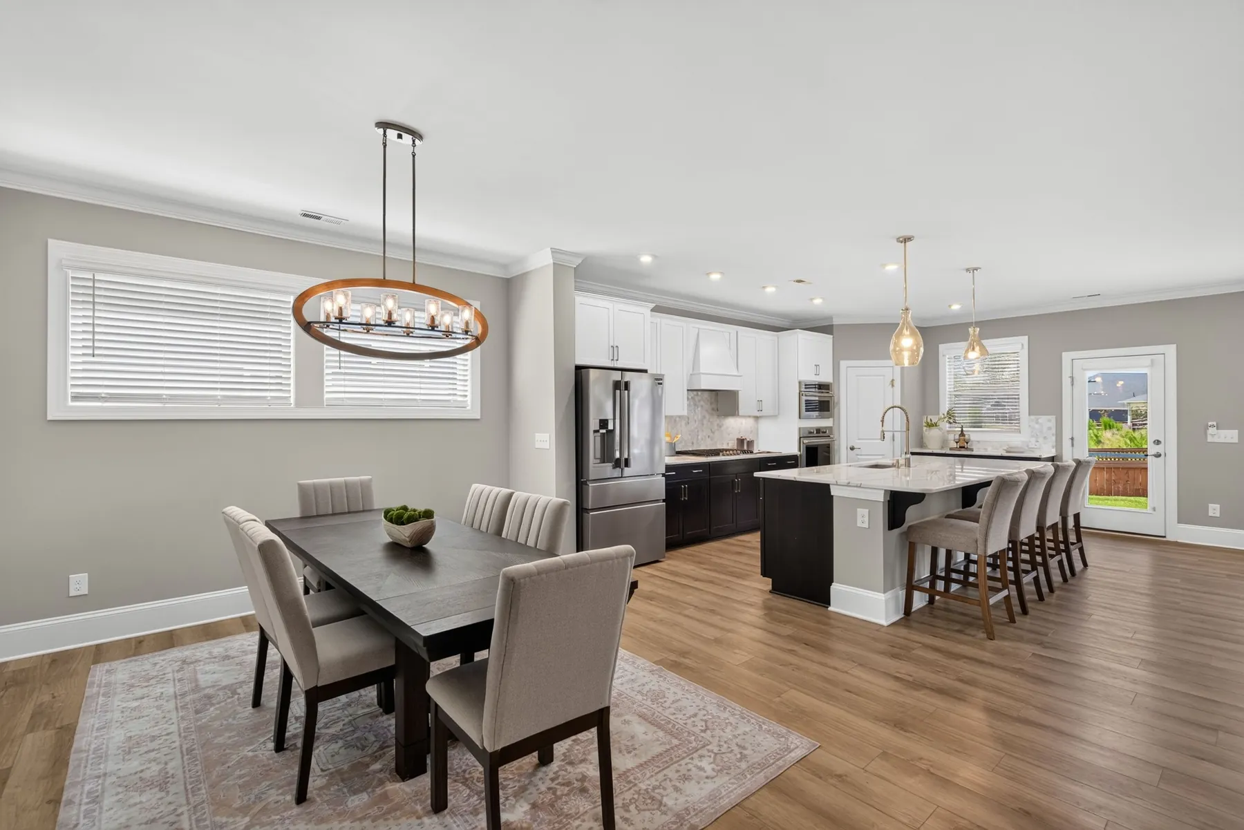 Open kitchen and dining area in Wendell, NC
