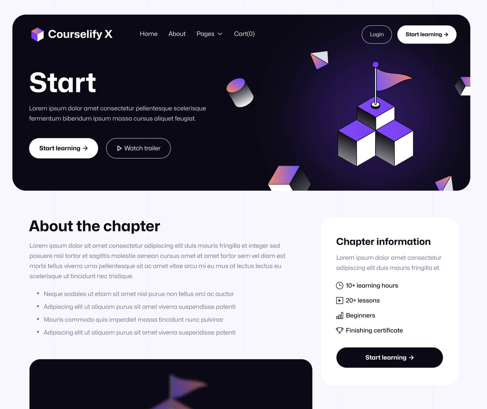 Courselify X - Chapter Single Page - Course Webflow Template