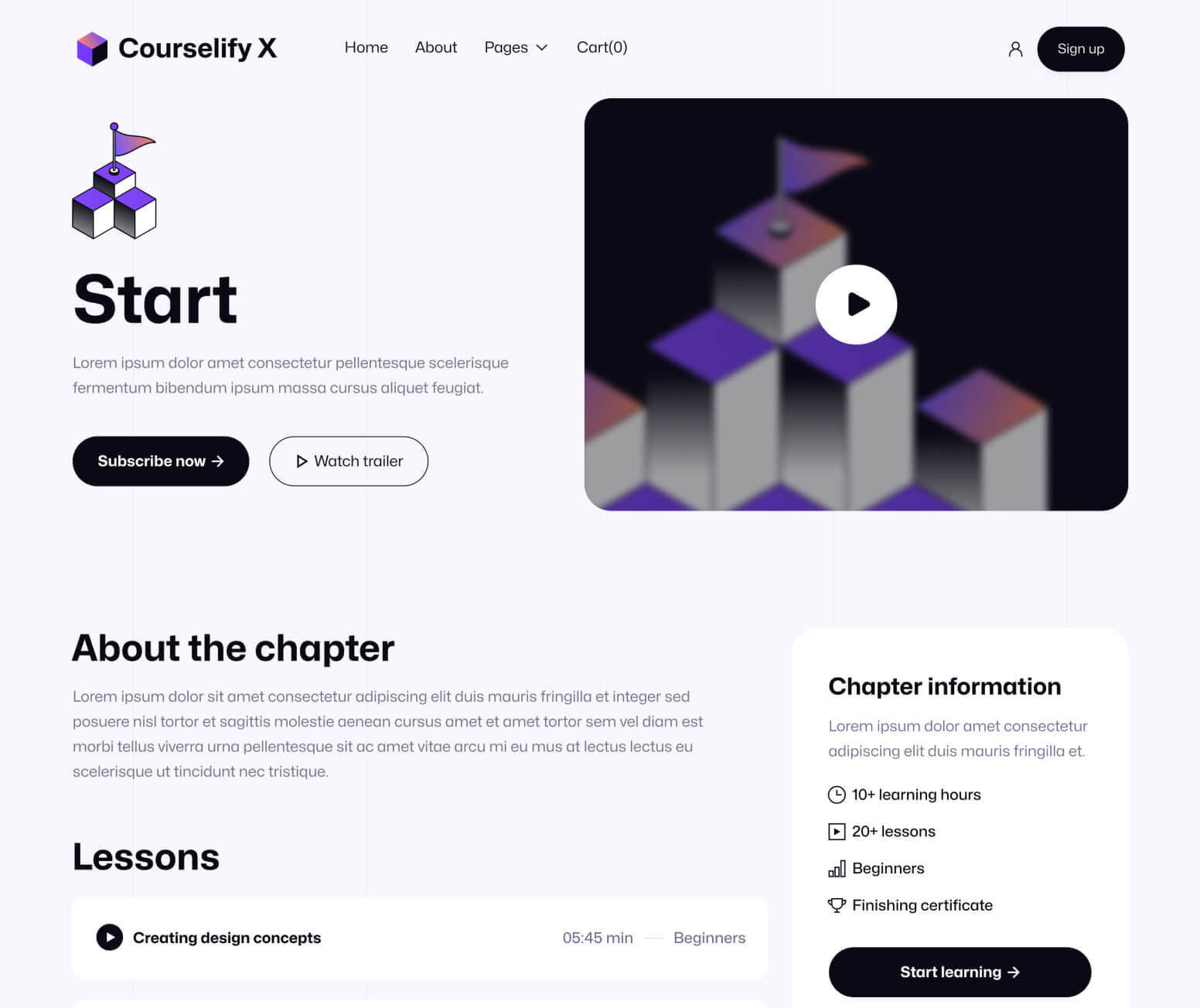 Courselify X - Chapter Single Premium Page - Course Webflow Template