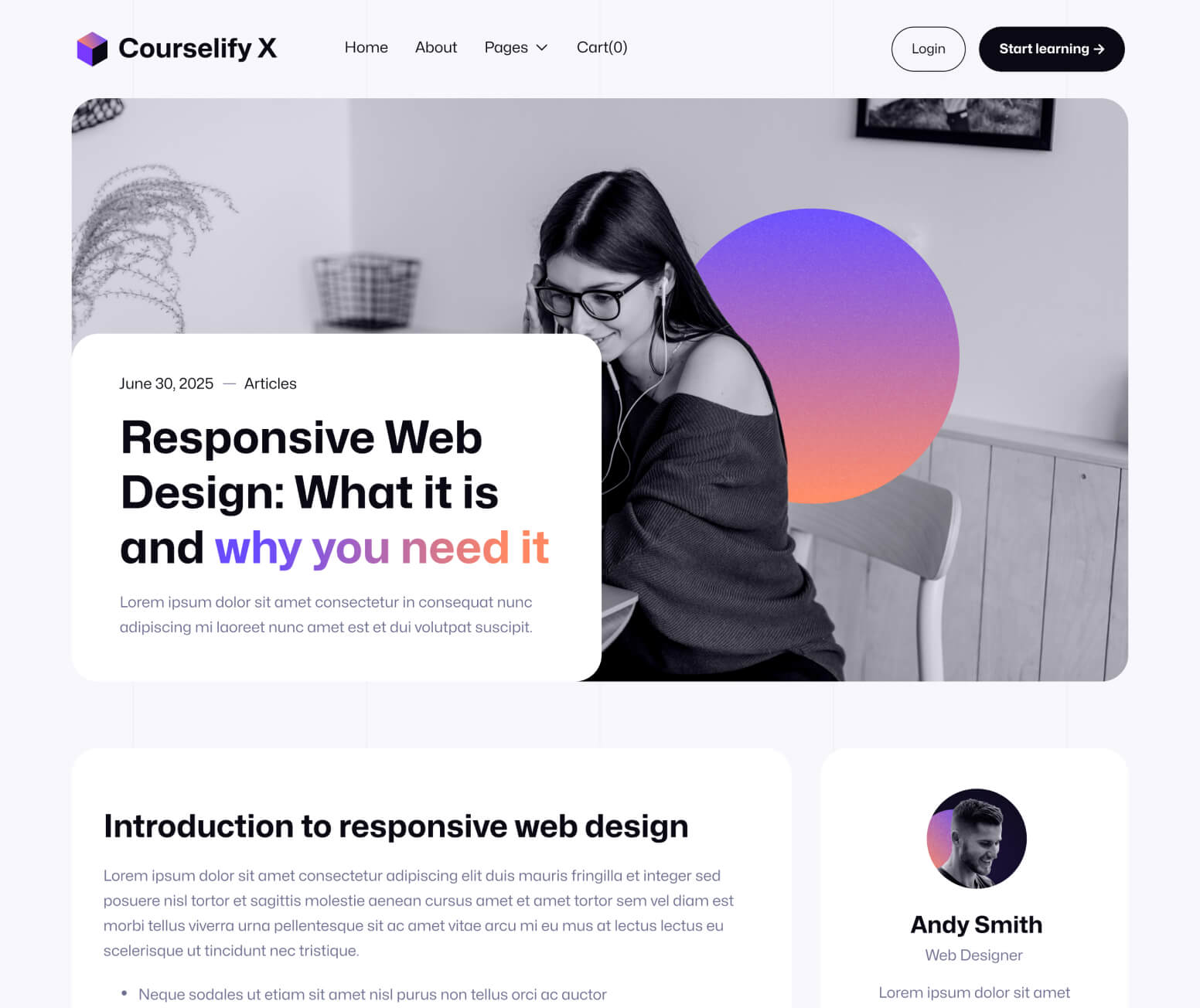 Courselify X - Blog Post Page - Course Webflow Template