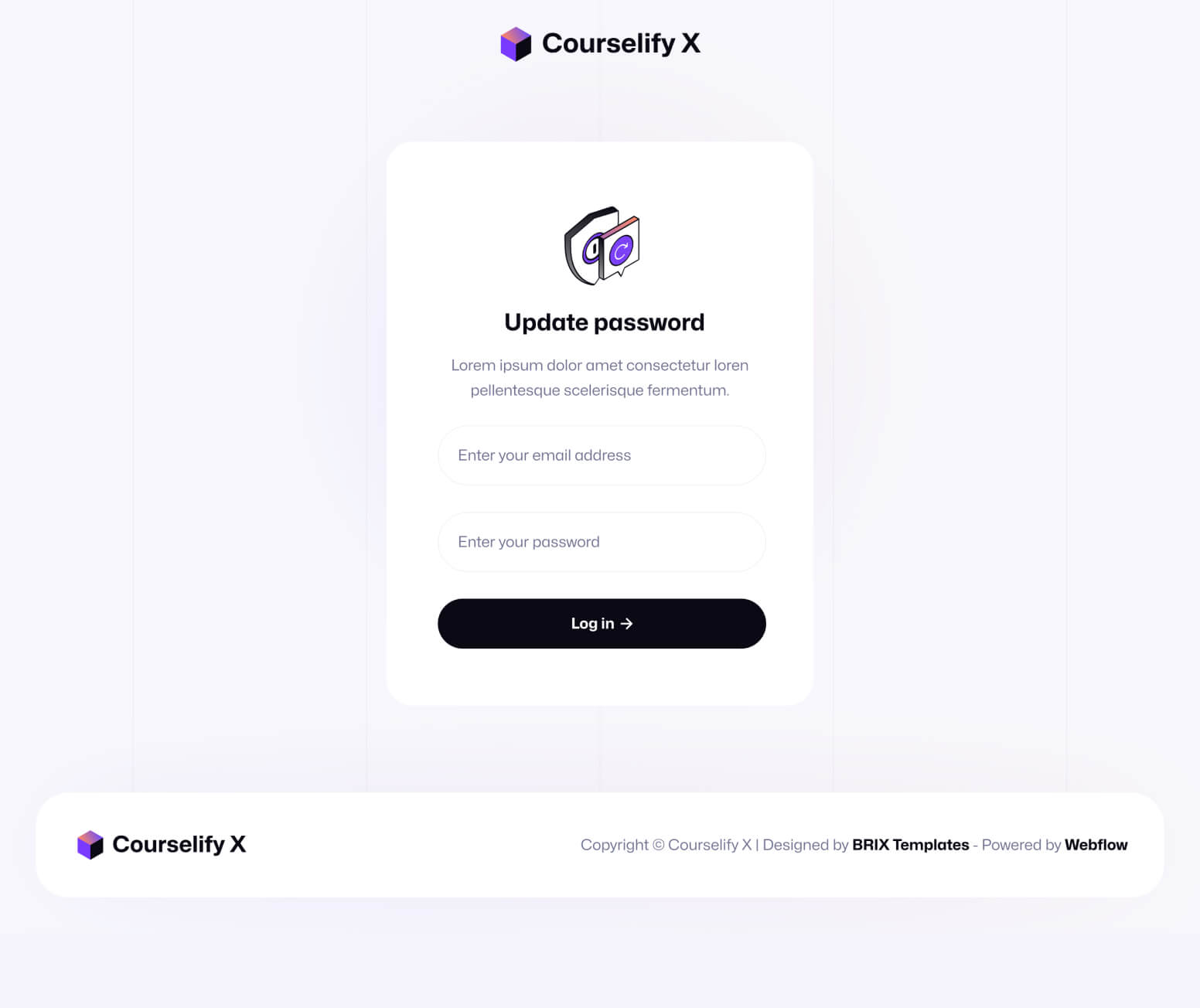 Courselify X - Update Password Page - Course Webflow Template