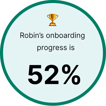 employee unboarding progress being displayed at 52% completion