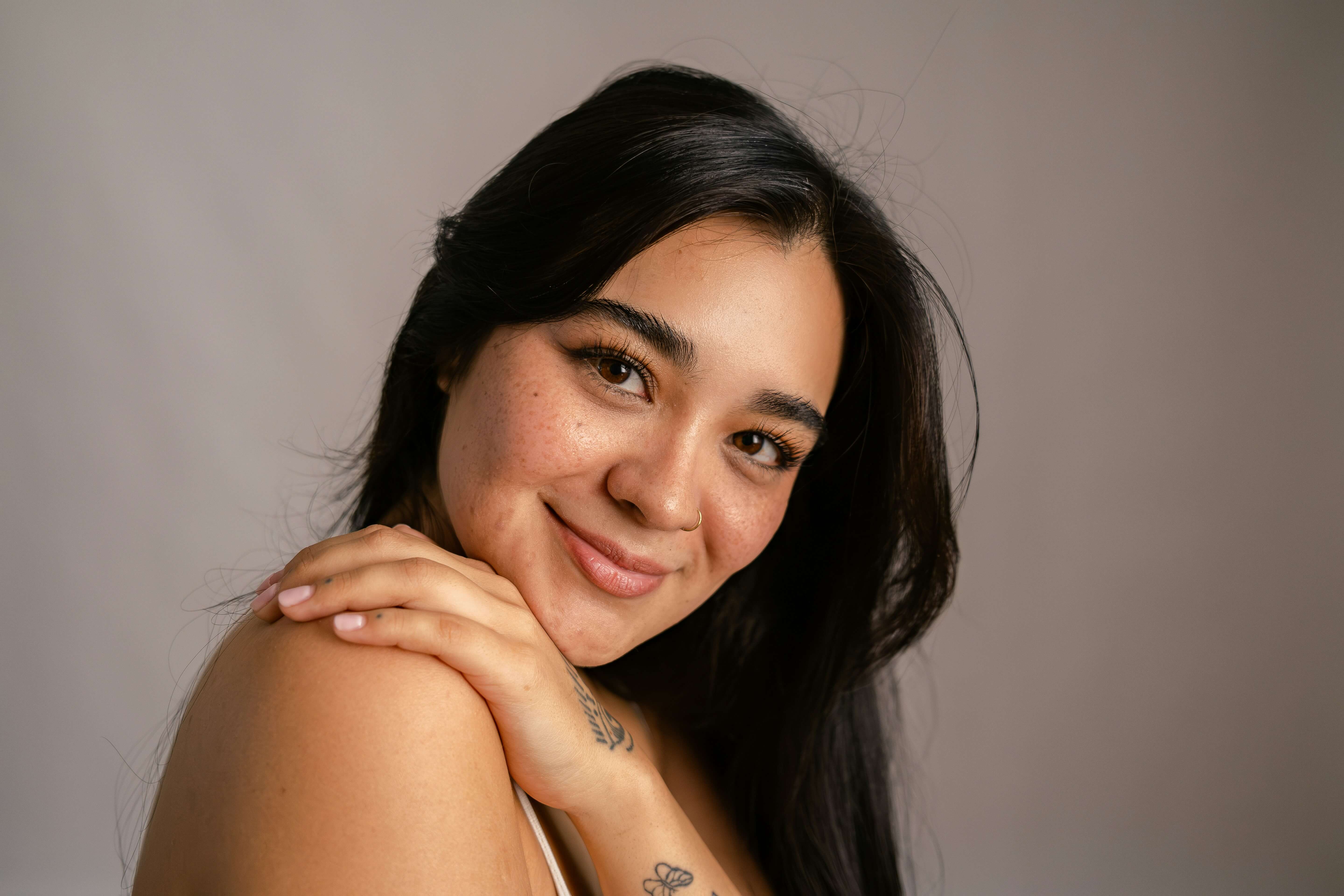 Natural glowing skin after microneedling treatment showing smooth texture and healthy complexion