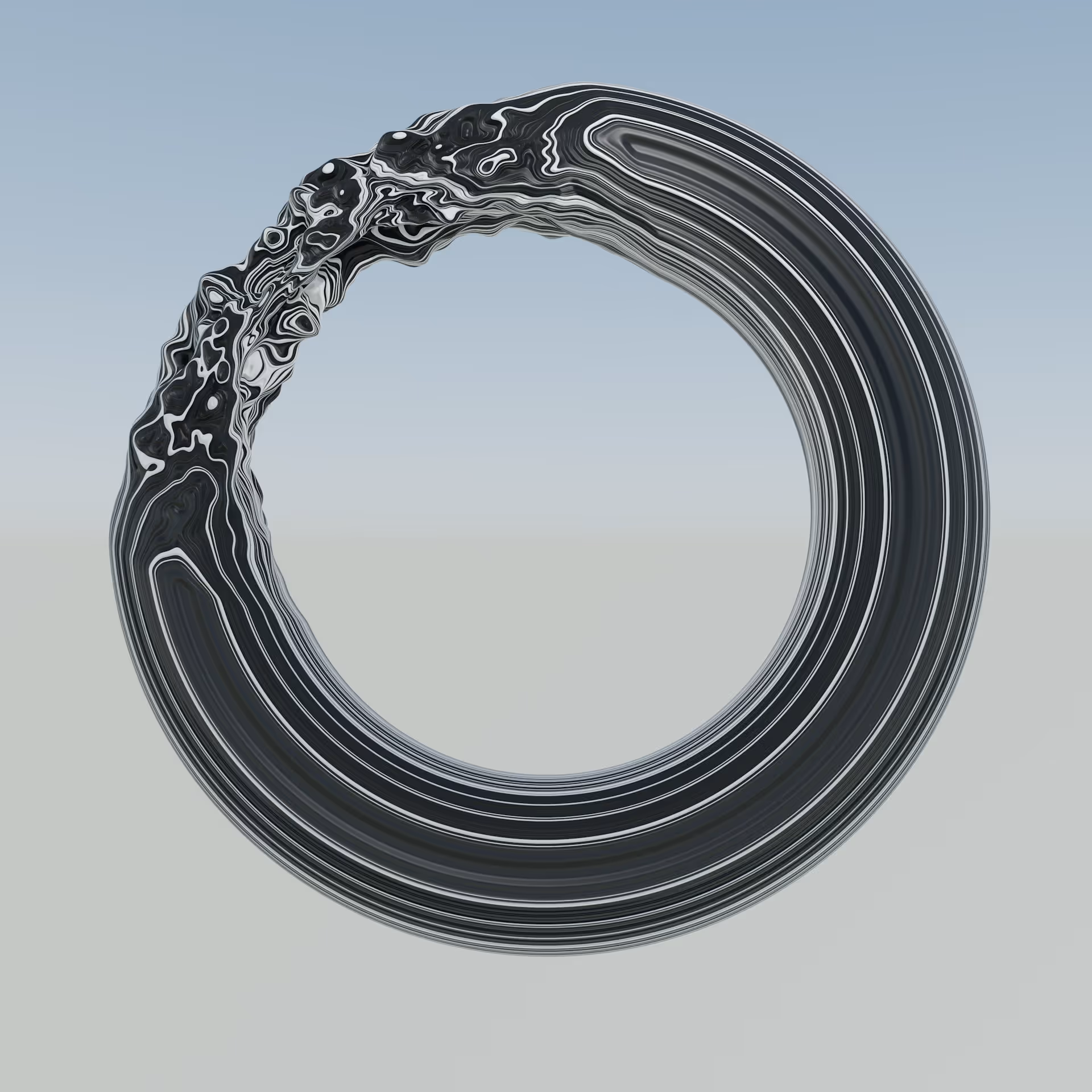 Abstract looped ring sculpture