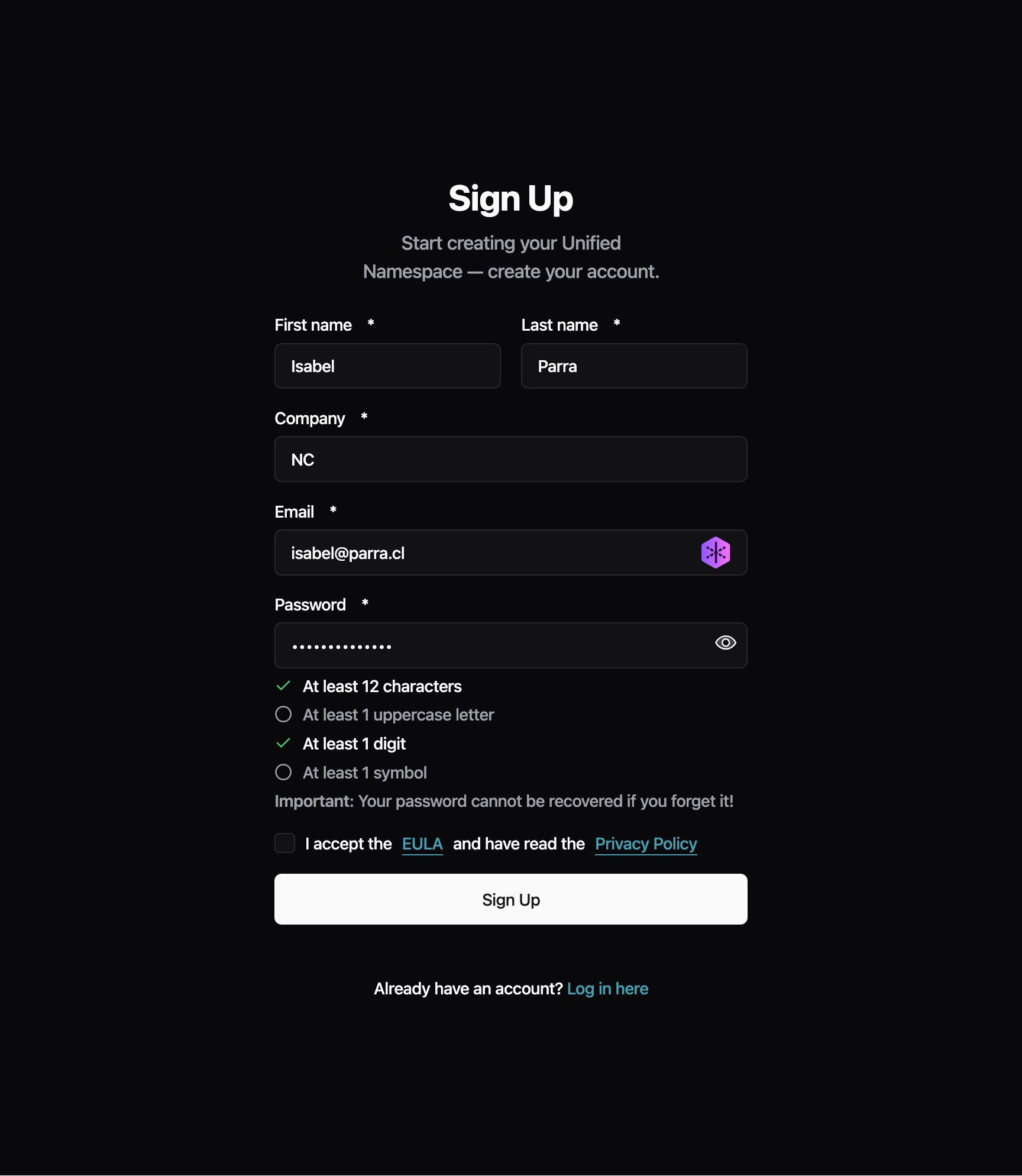 Password Requirements