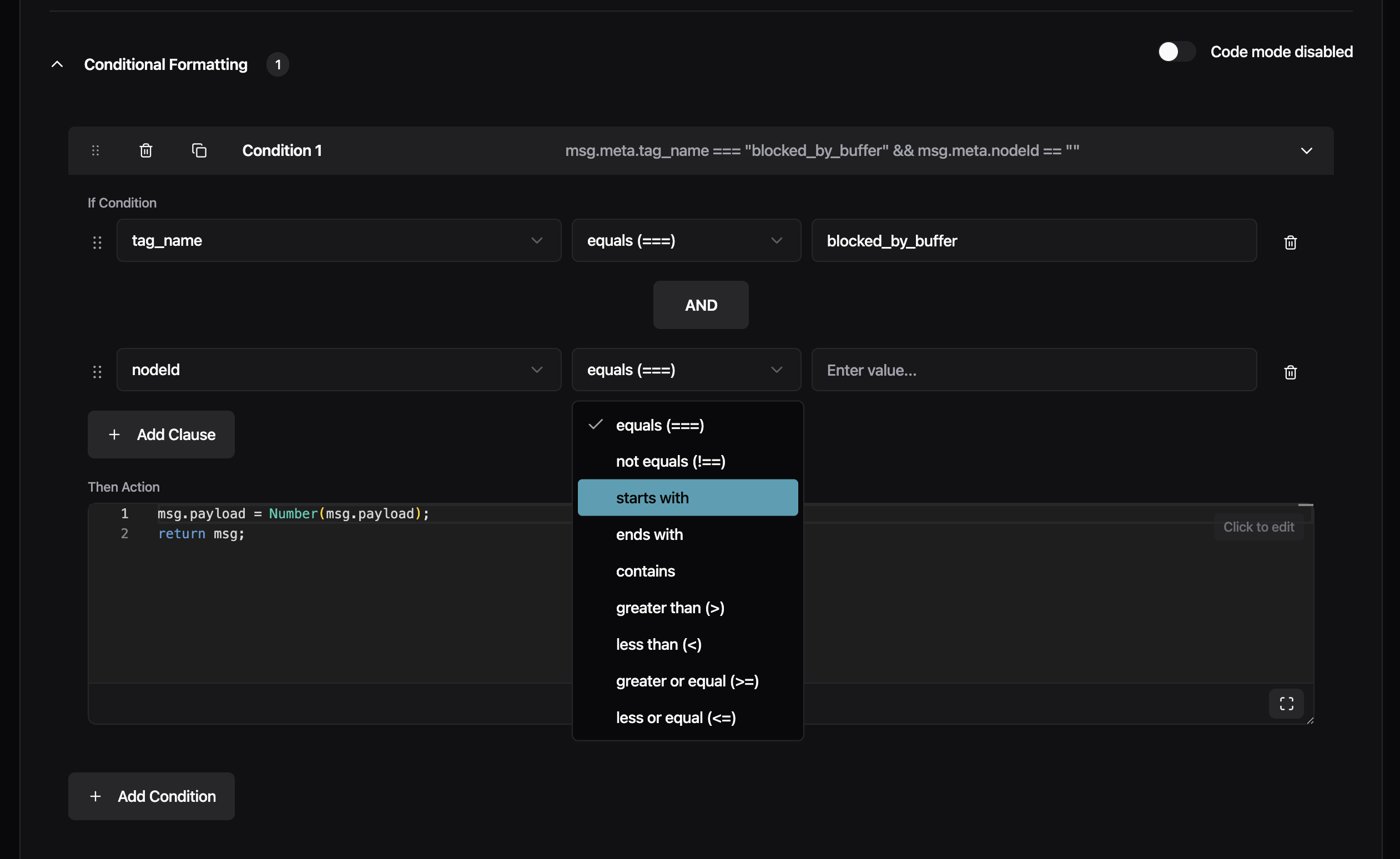 Condition Builder
