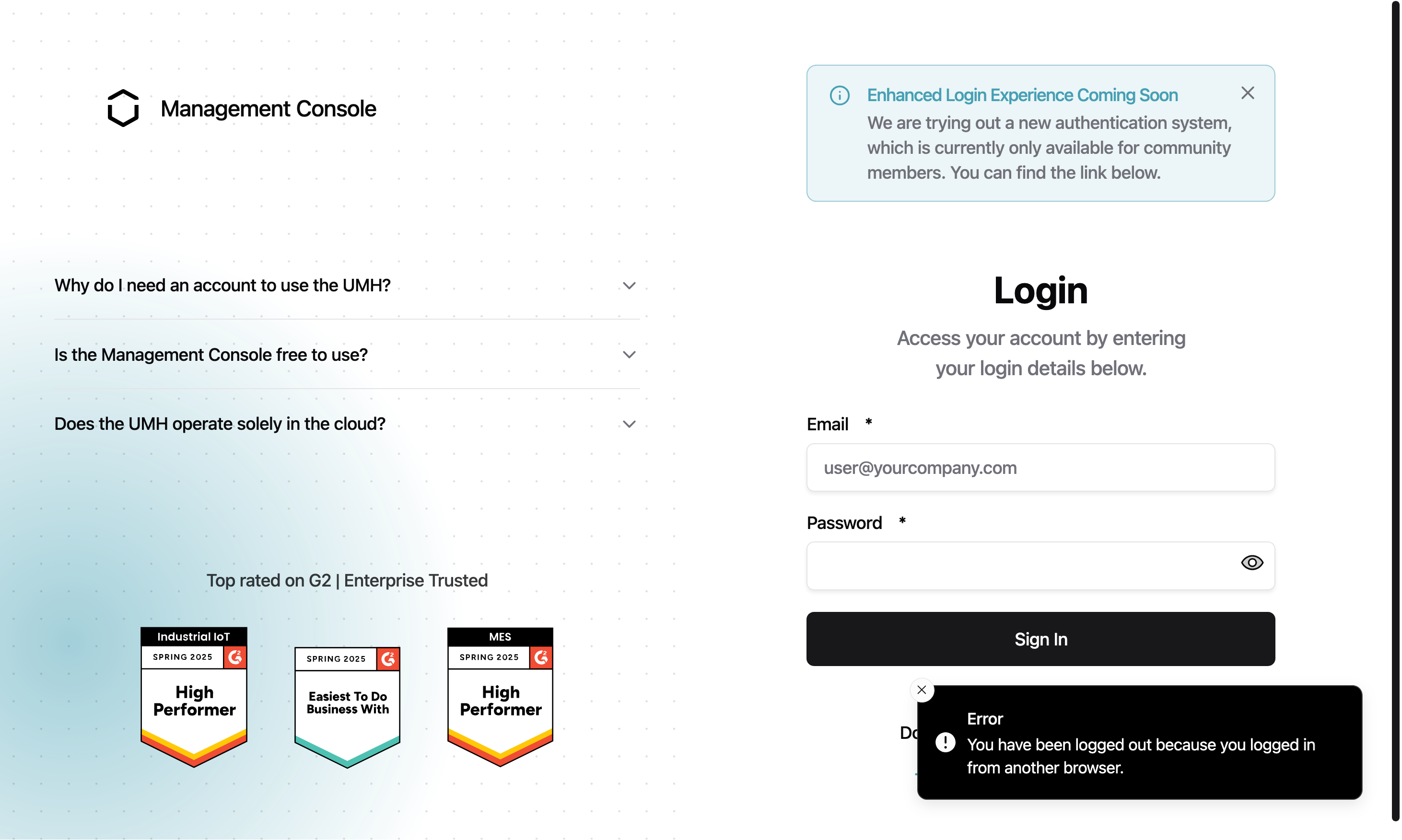 Single Session Login