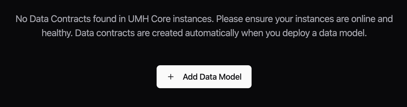 Data Contracts empty state