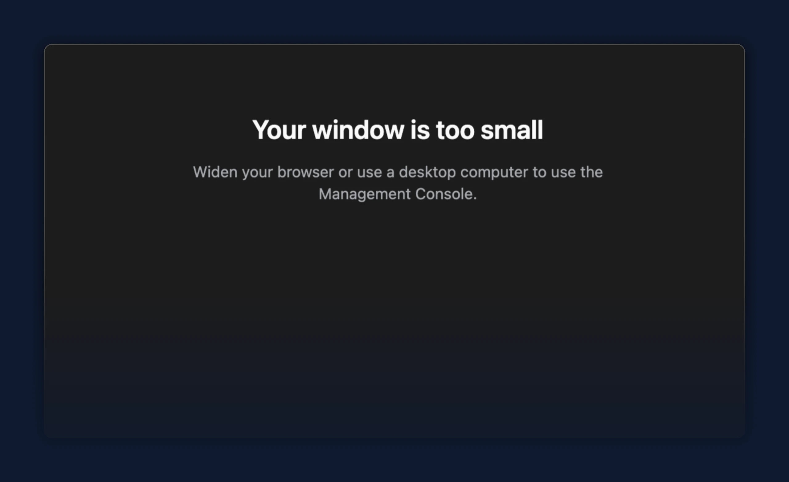 Screen too small page