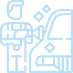 Ikona která ukazuje jak člověk čistí auto vapkou