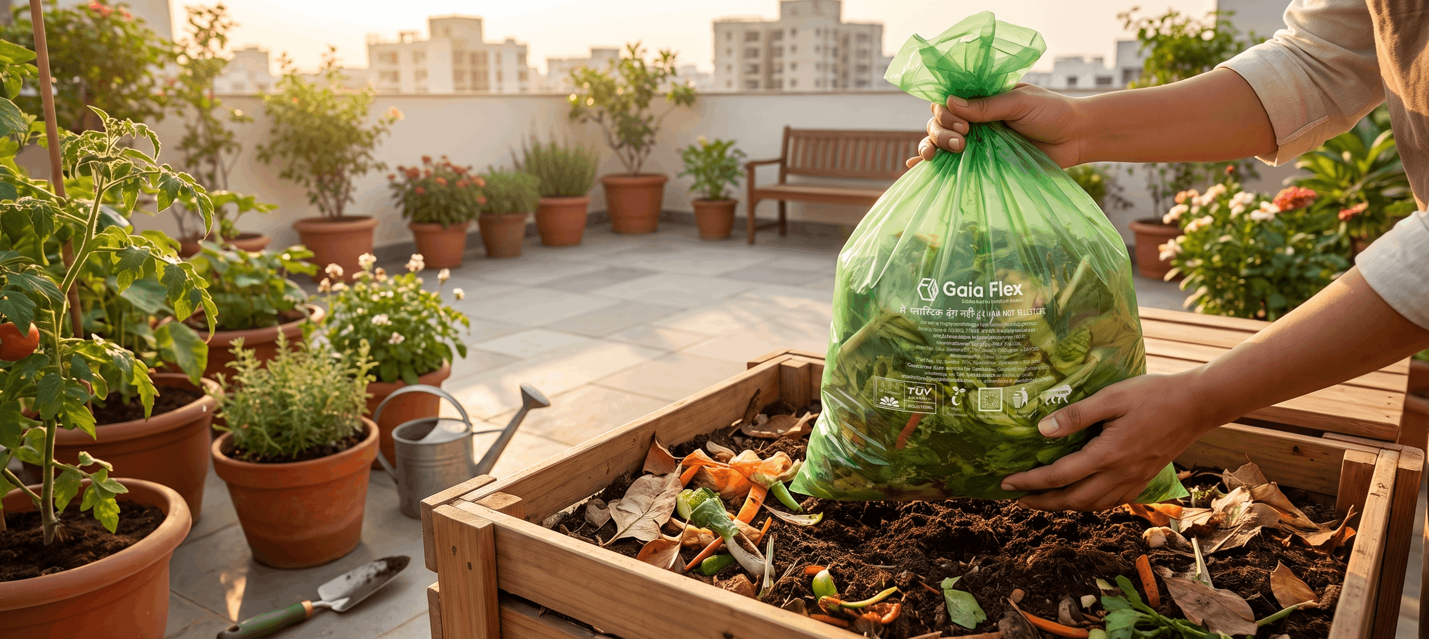 Home garden and terrace composting
