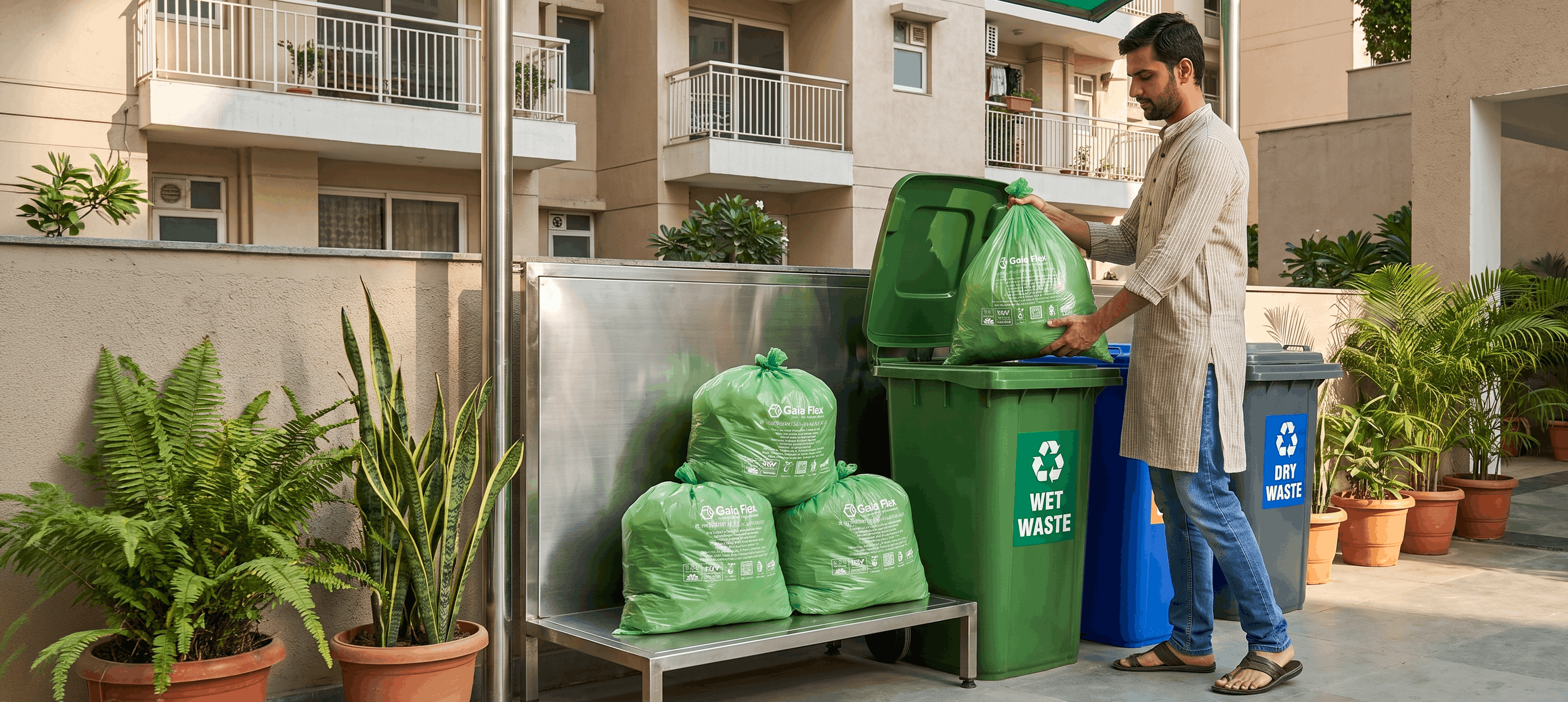 Housing society wet waste segregation