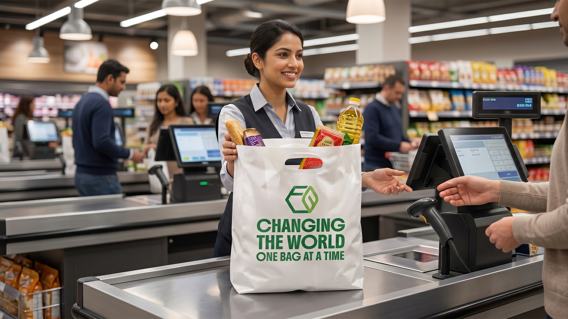 Certified compostable retail checkout bags