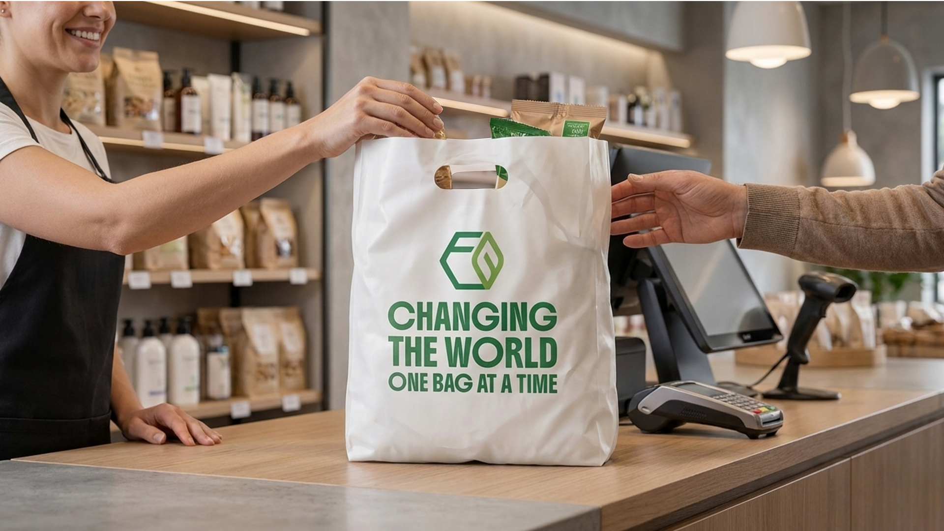 Heavy duty compostable bags for supermarket chains