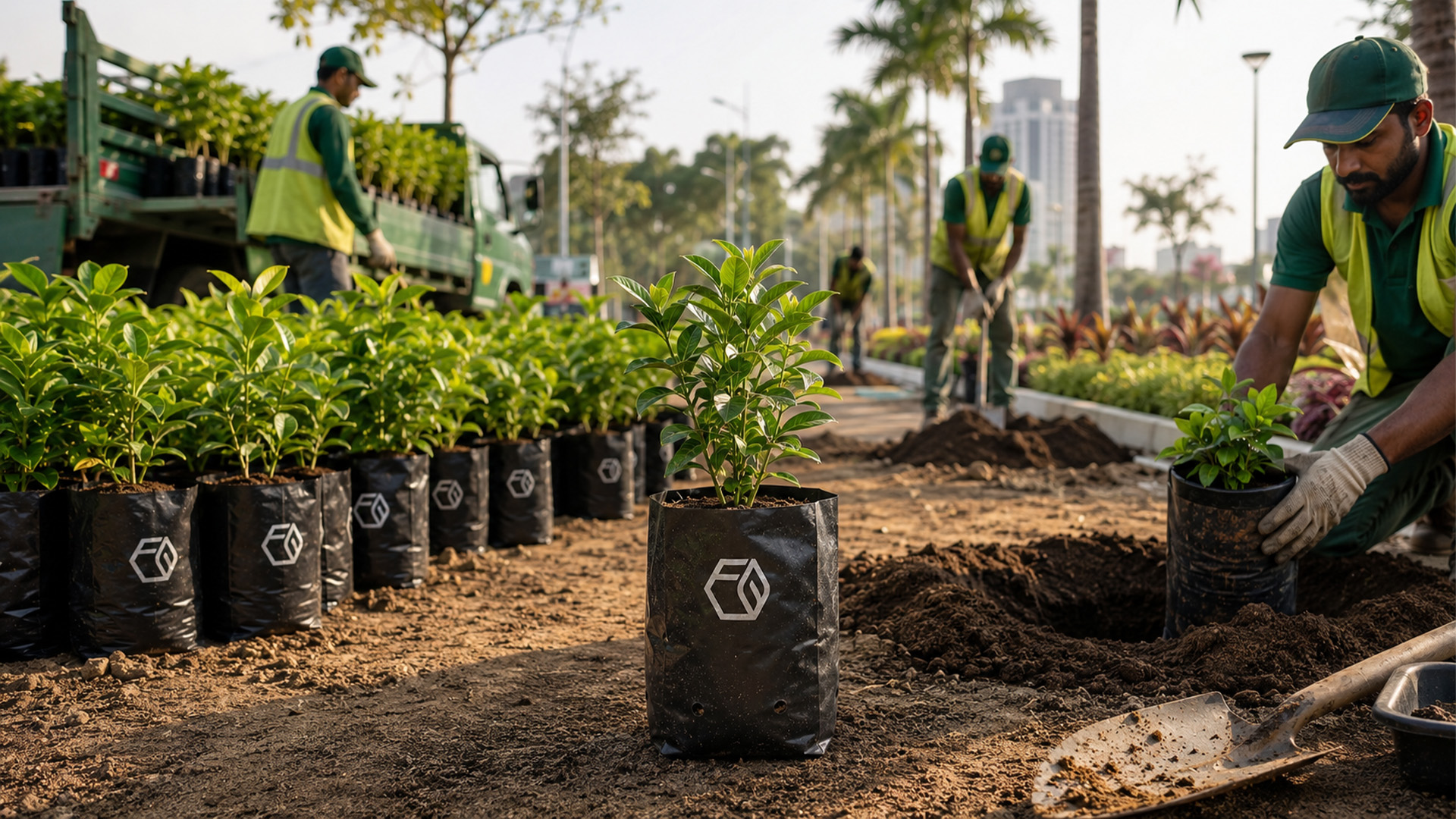 Plant nursery compostable grow bags