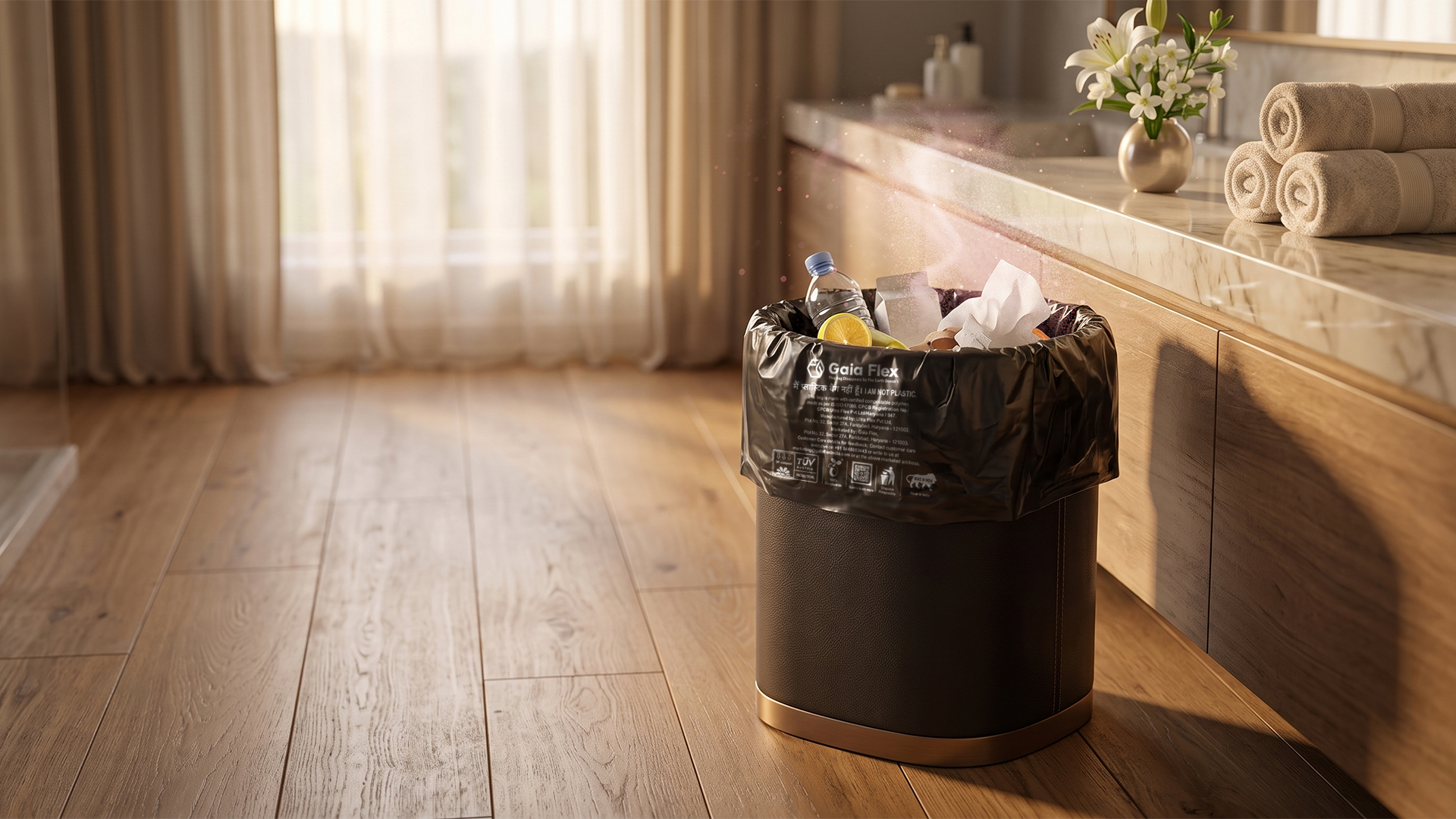 Hotels and hospitality customizable scented compostable bags