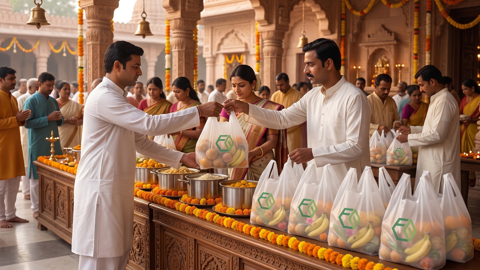 Festivals and religious events prasadam distribution