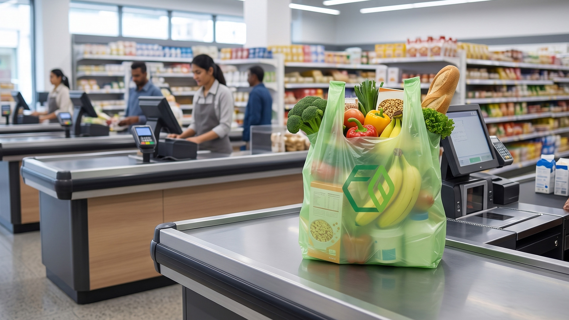 Multi-store franchises custom printed compostable bags