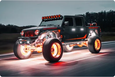 Custom Jeep build with lift kit and oversized tires