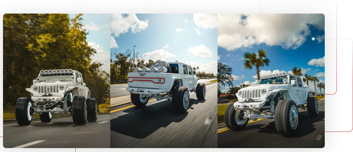 Custom build gallery photo with lifted truck