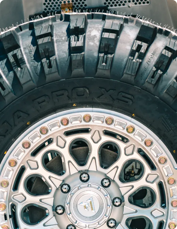Custom off-road tires and wheel package installation