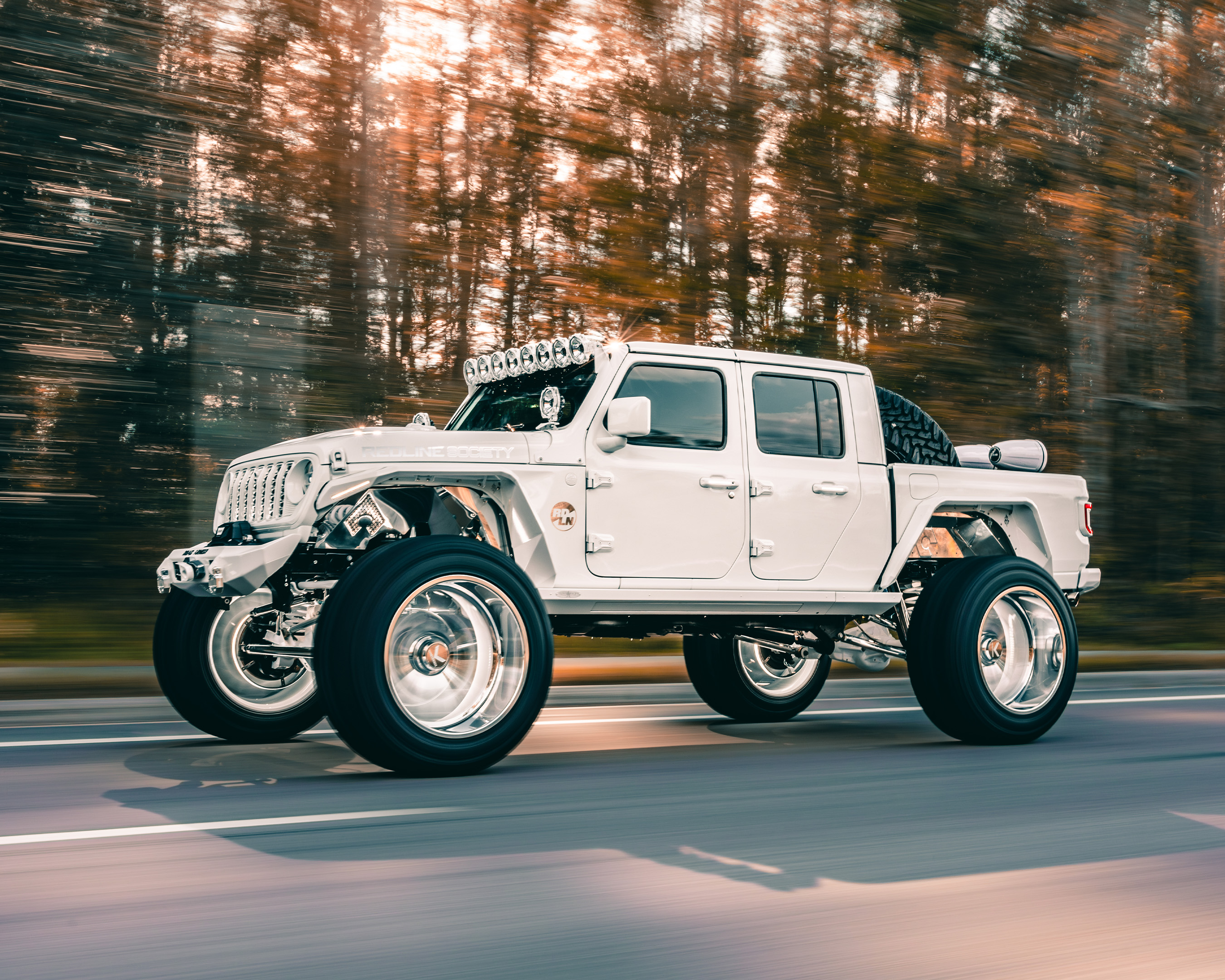 Custom lifted truck by Redline Auto Creations in Tampa Florida