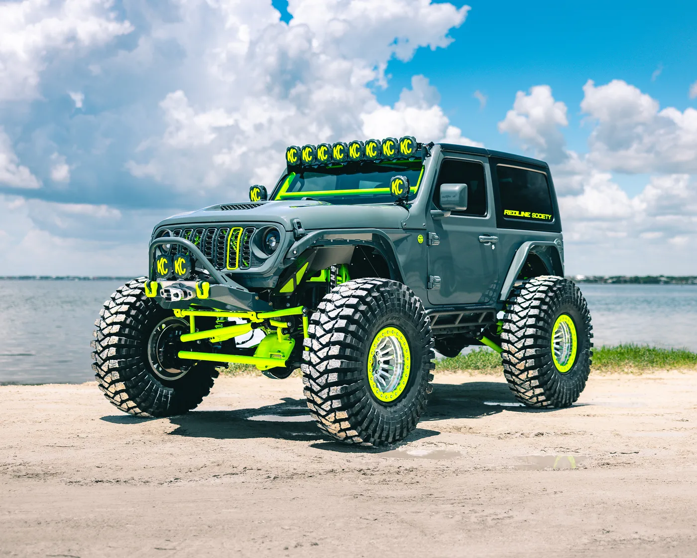 Custom lifted Jeep Wrangler build by Redline Auto Creations Tampa