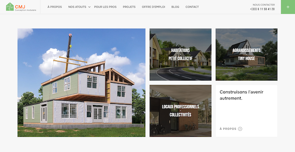 projet de site réalisé pour maisons cmj