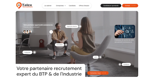 projet de site réalisé pour talex recrutement