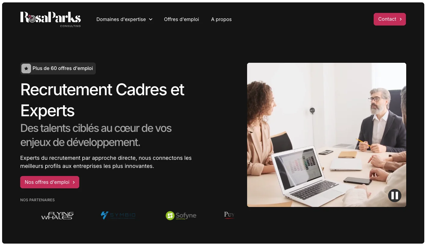 projet de site réalisé pour rosaparks consulting
