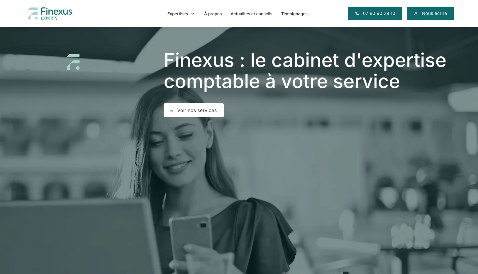 projet de site réalisé pour finexus experts