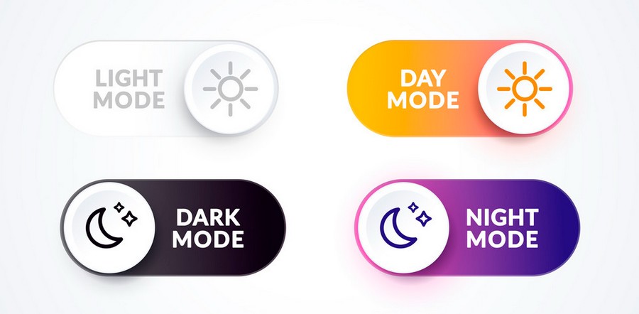 boutons switcher dark ou light mode