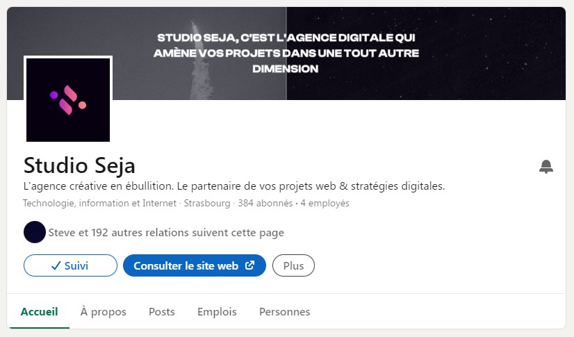extrait linkedin page studio seja