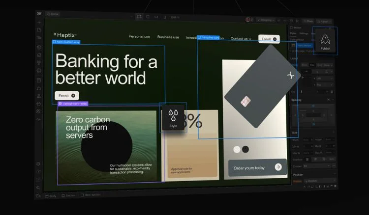 plateforme de conception web webflow