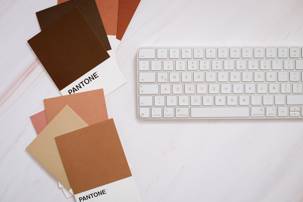 Palette de couleurs et typographie d'une charte graphique digitale, fondations d'un design system