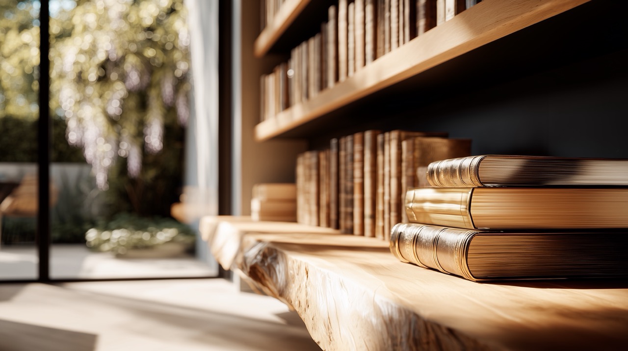 A close-up of a modern architectural staircase with curved railings and beige concrete, against a clear blue sky.